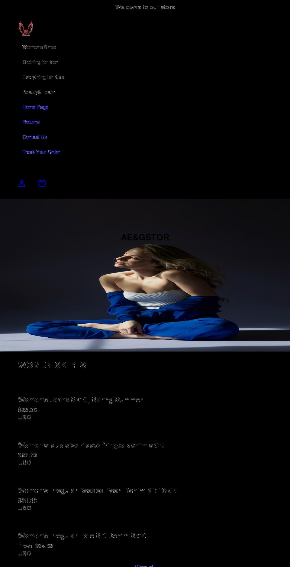 aegstor.com shopify website screenshot