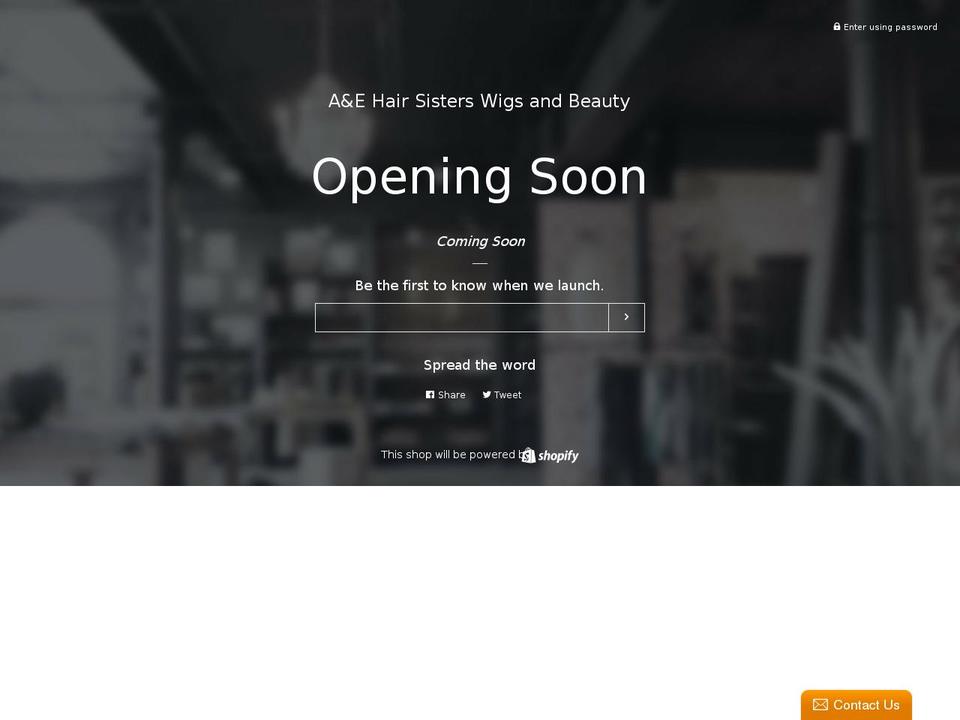 aehairsisterswigsandbeauty.com — Shopify storefront screenshot