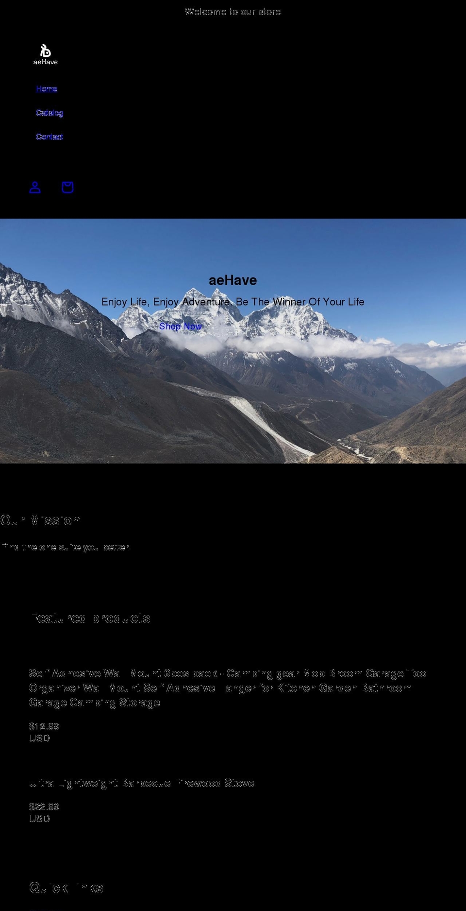 aehave.com shopify website screenshot