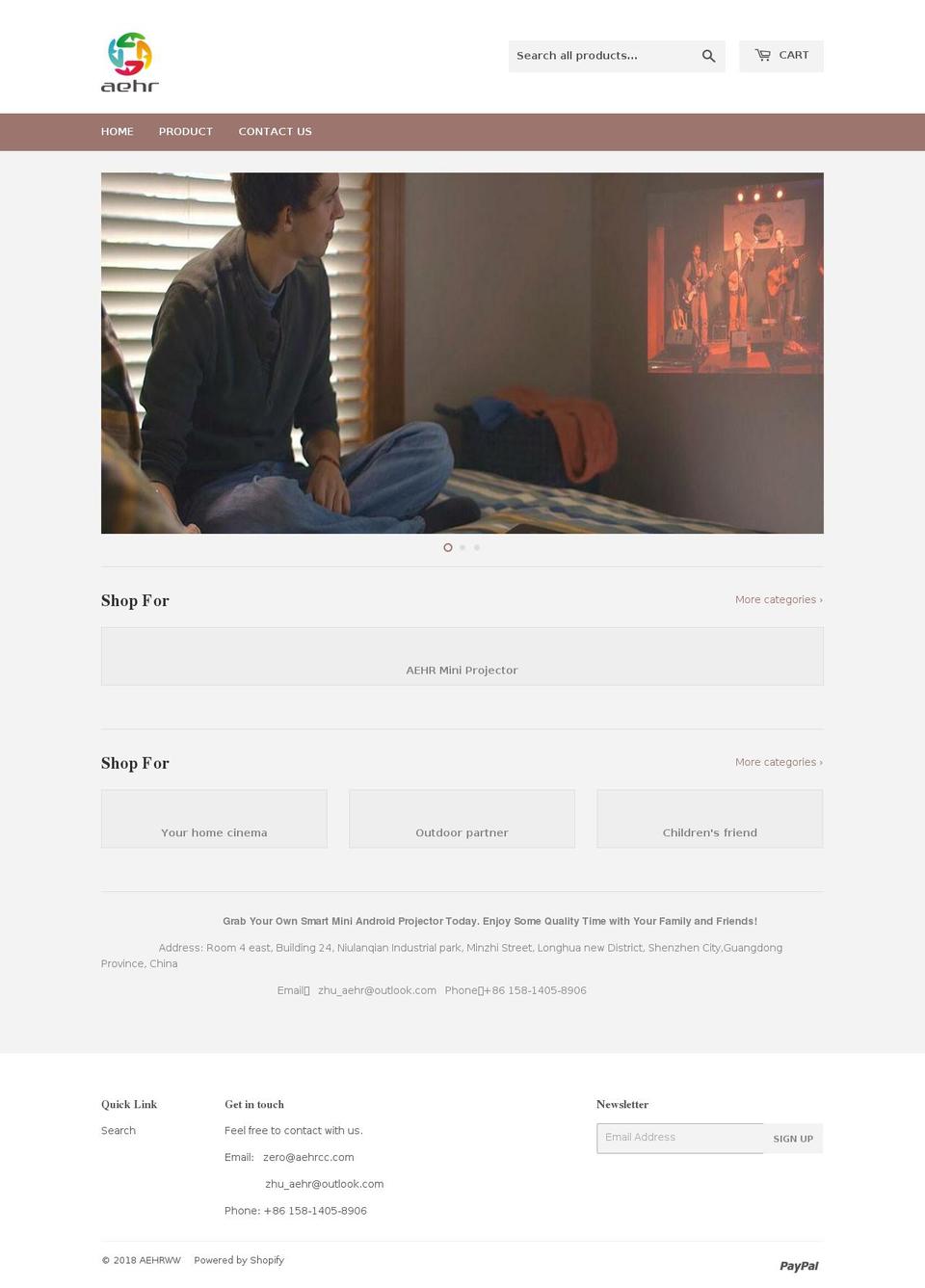 aehrcc.com — Shopify storefront screenshot