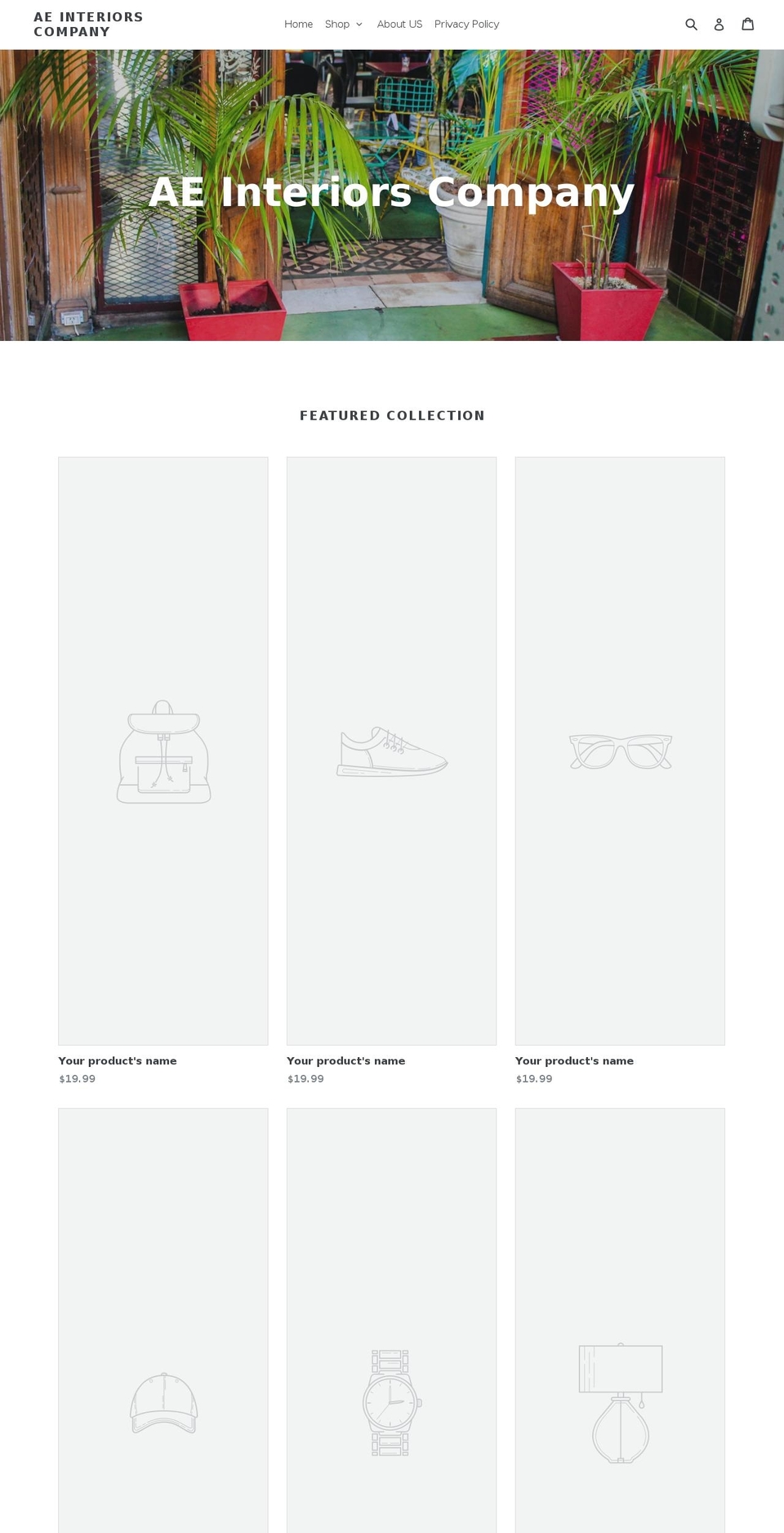 aeinteriorscompany.com — Shopify storefront screenshot