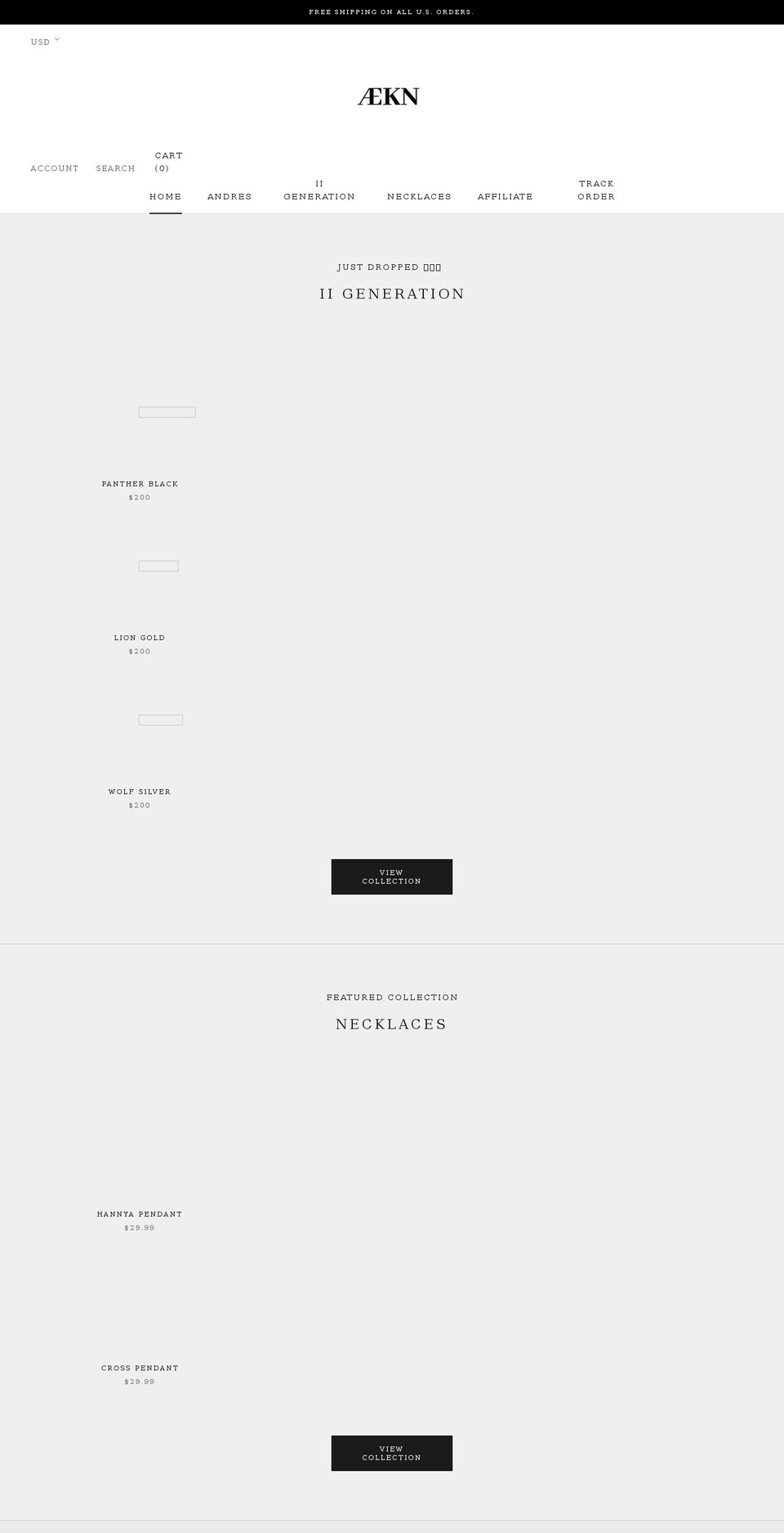 aeknwatches.com shopify website screenshot