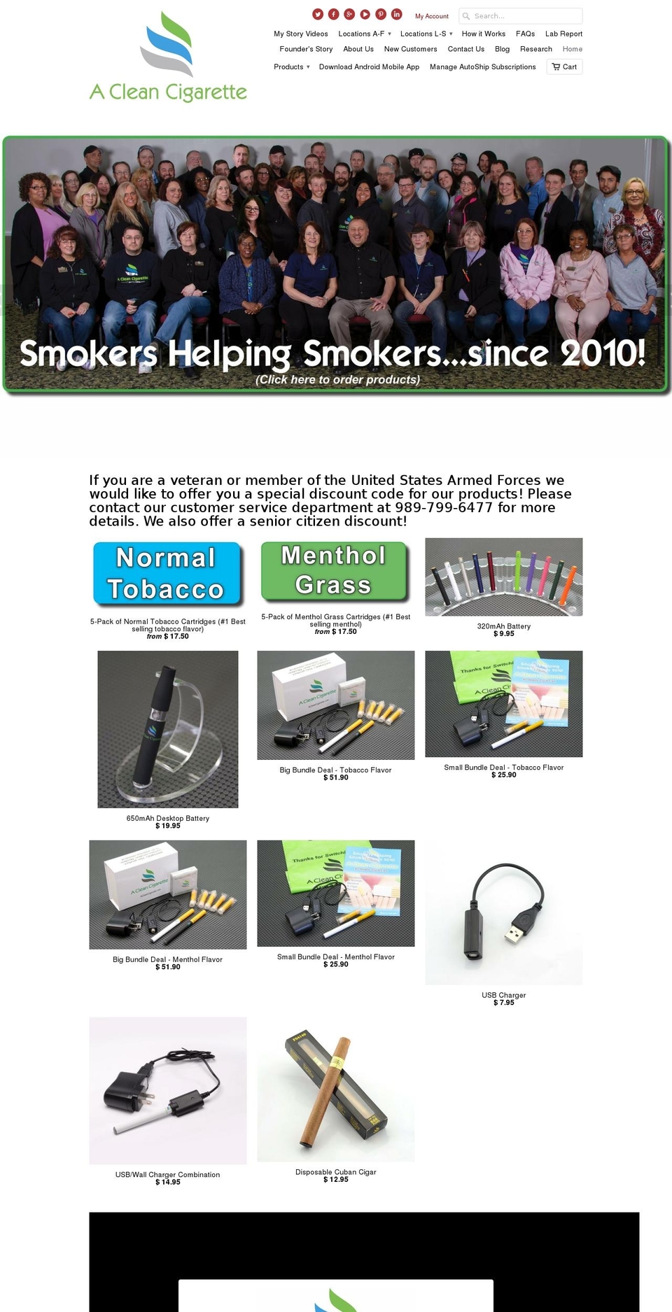 A Clean Cigarette Shopify theme site example aelectroniccigarettestore.com