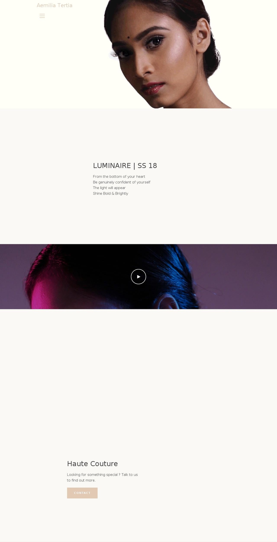 aemiliatertia.com — Shopify storefront screenshot