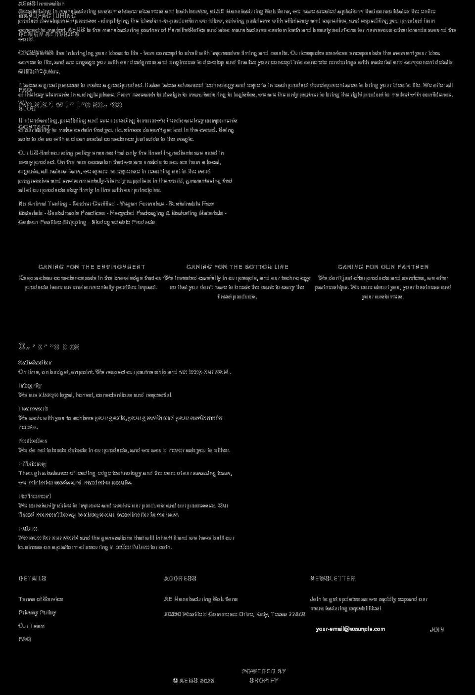 aemsusa.com shopify website screenshot