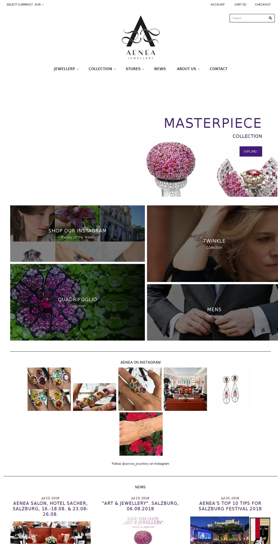 aenea.wien shopify website screenshot