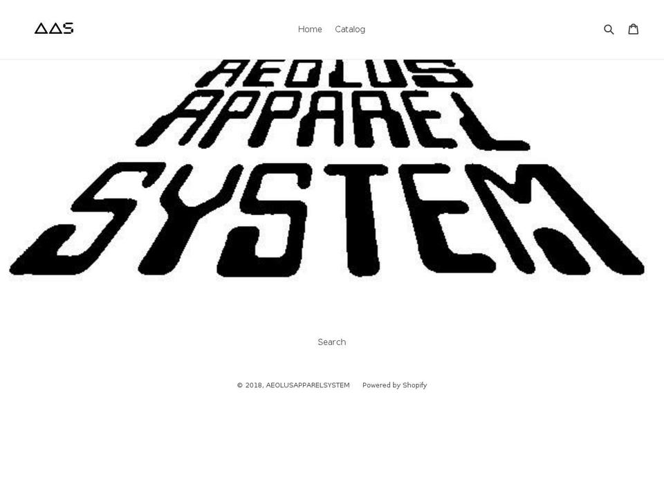 aeolusapparelsystem.com — Shopify storefront screenshot