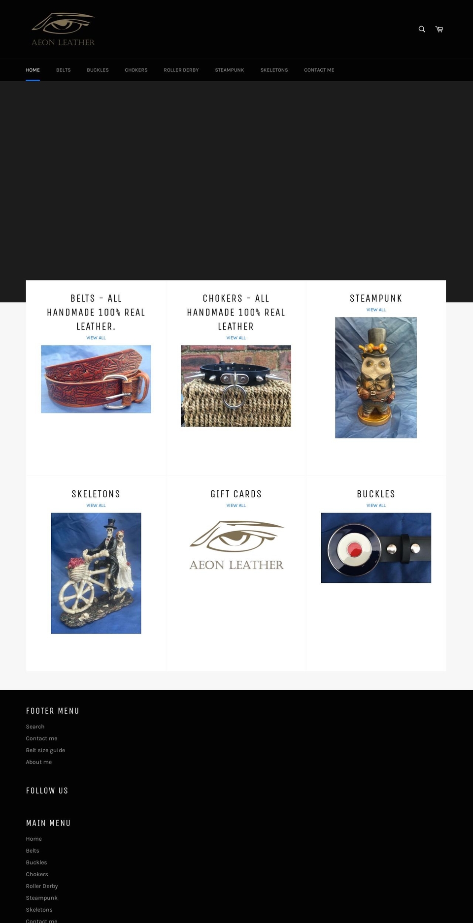 aeon-leather.com — Shopify storefront screenshot