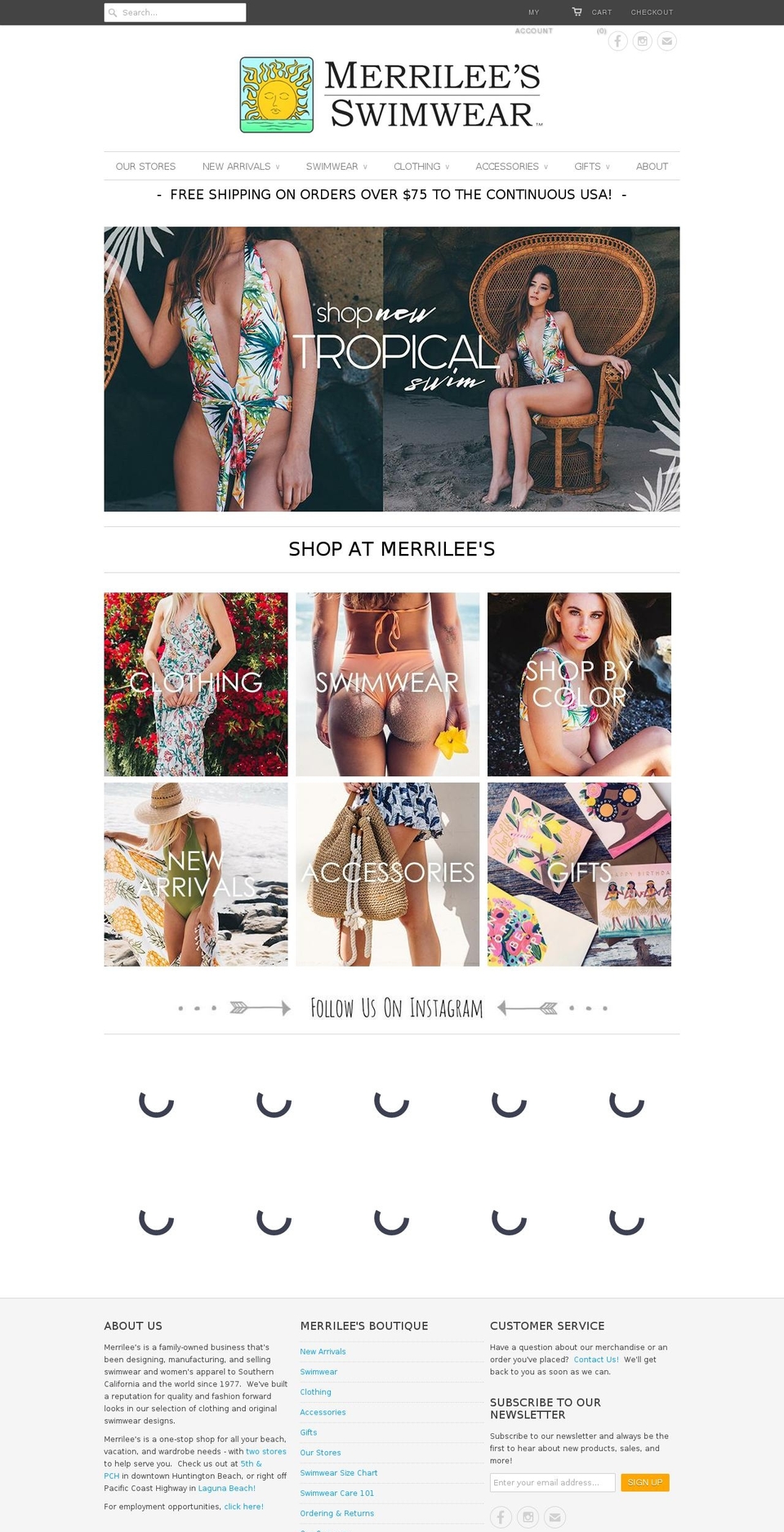 Merrilee's - Responsive Shopify theme site example aeonswimwear.com