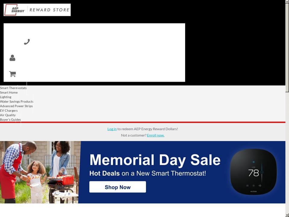 aepenergyrewardstore.com shopify website screenshot