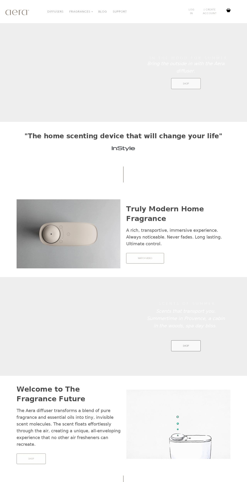 Summer 2018 Shopify theme site example aeraforhome.com