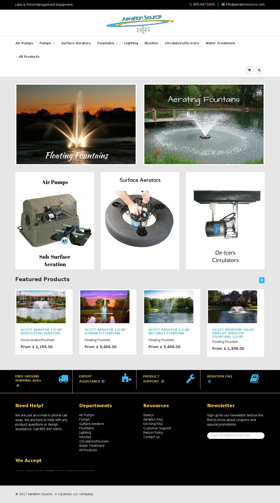 aerationsource.com shopify website screenshot
