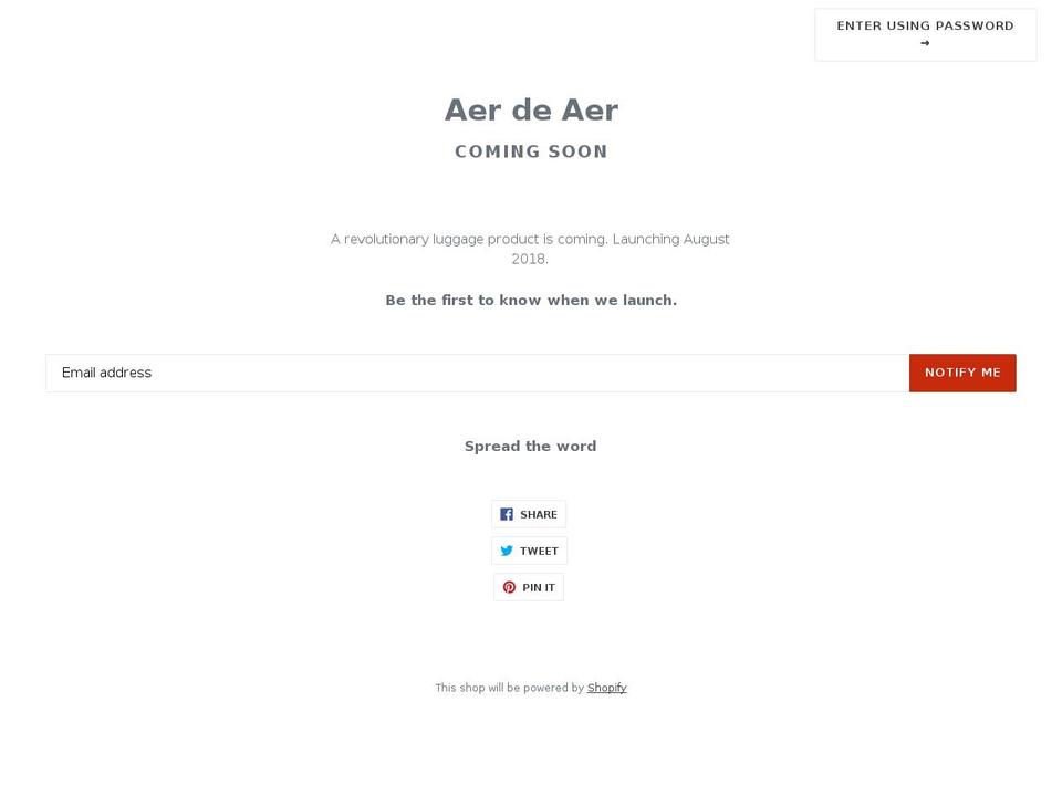 aerdeaer.com — Shopify storefront screenshot