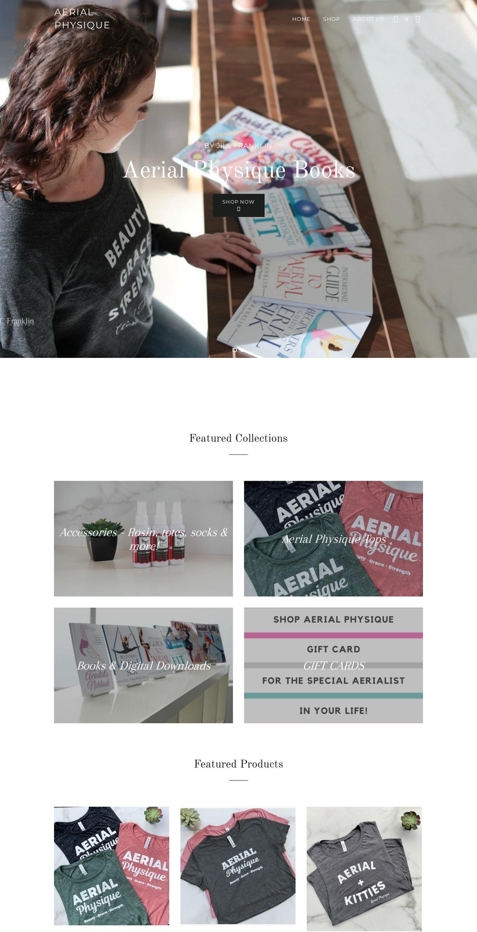aerial-physique.myshopify.com shopify website screenshot