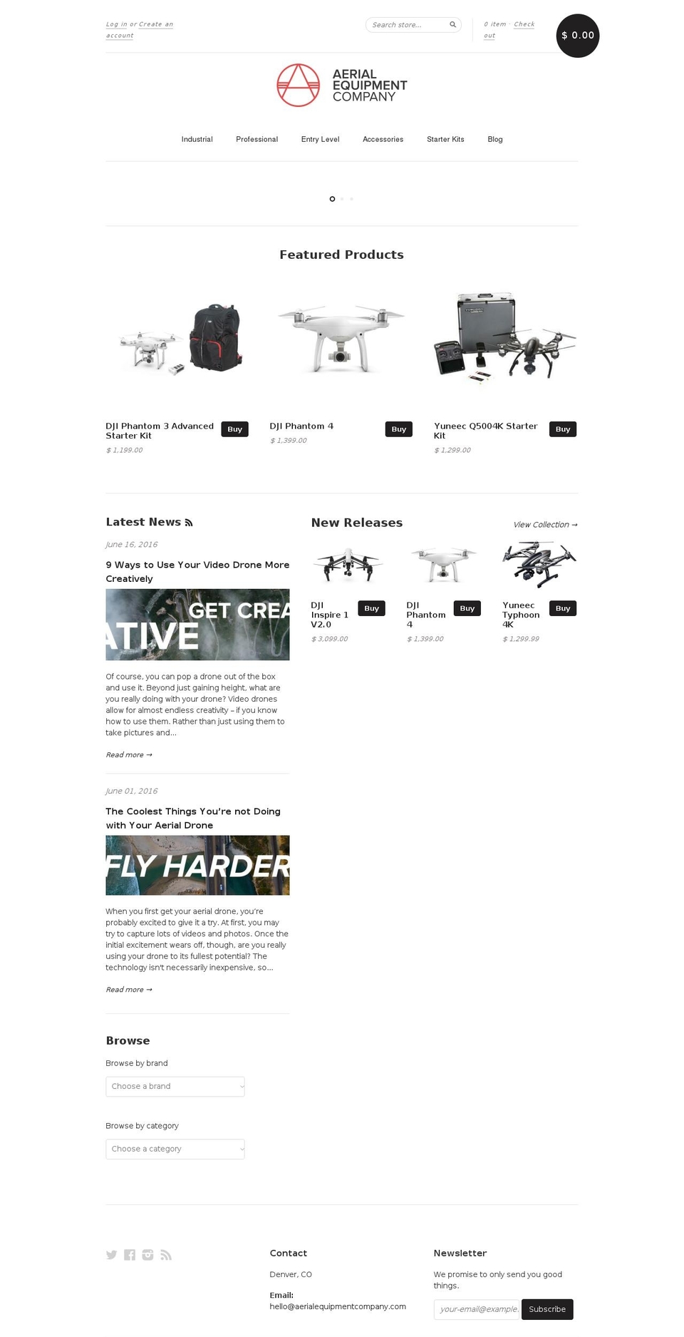 aerialequipco.com shopify website screenshot