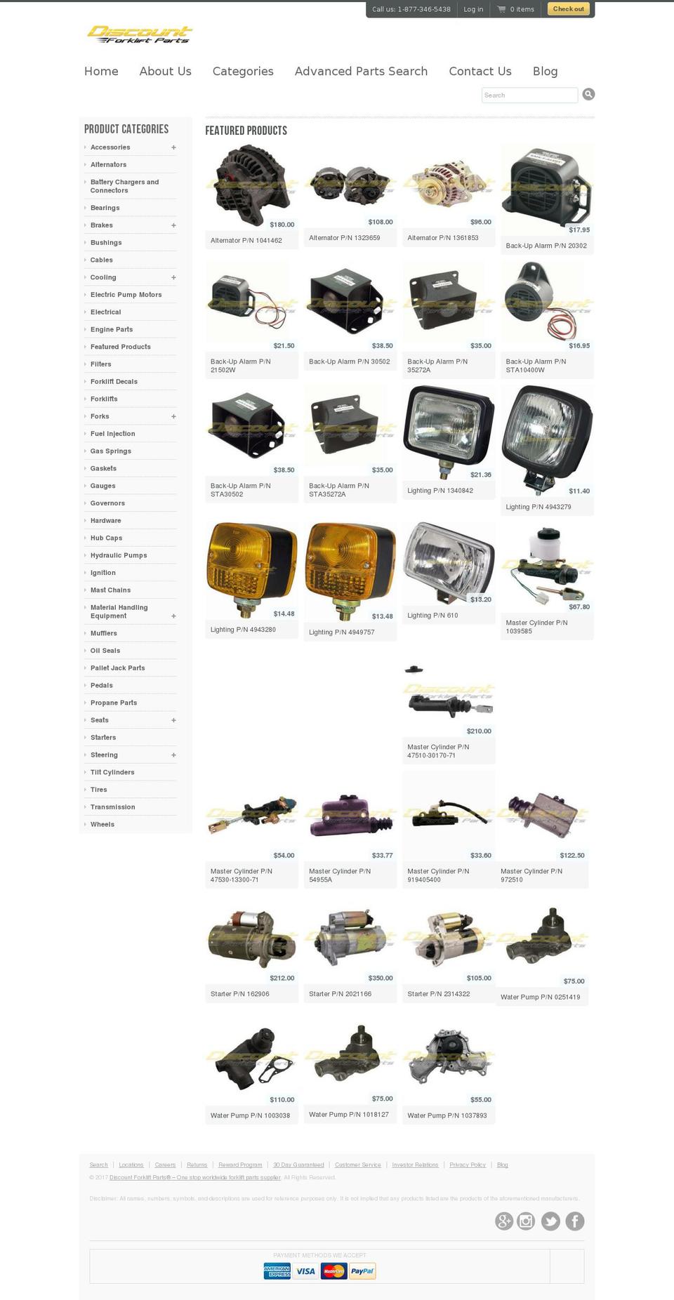aerialliftparts.com shopify website screenshot