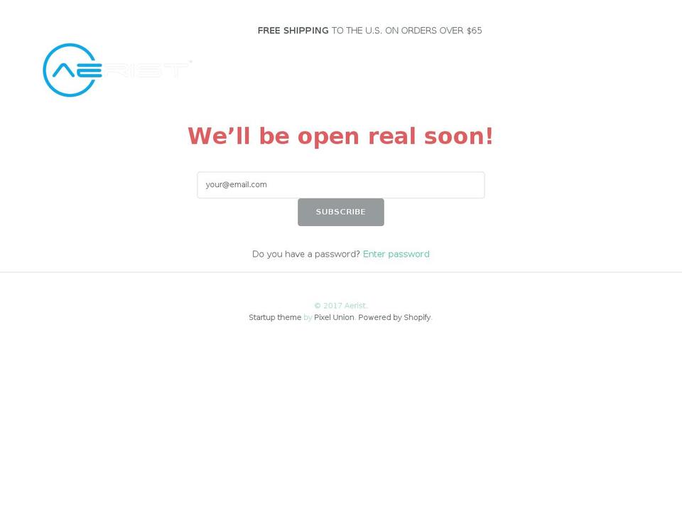 aerist.com shopify website screenshot
