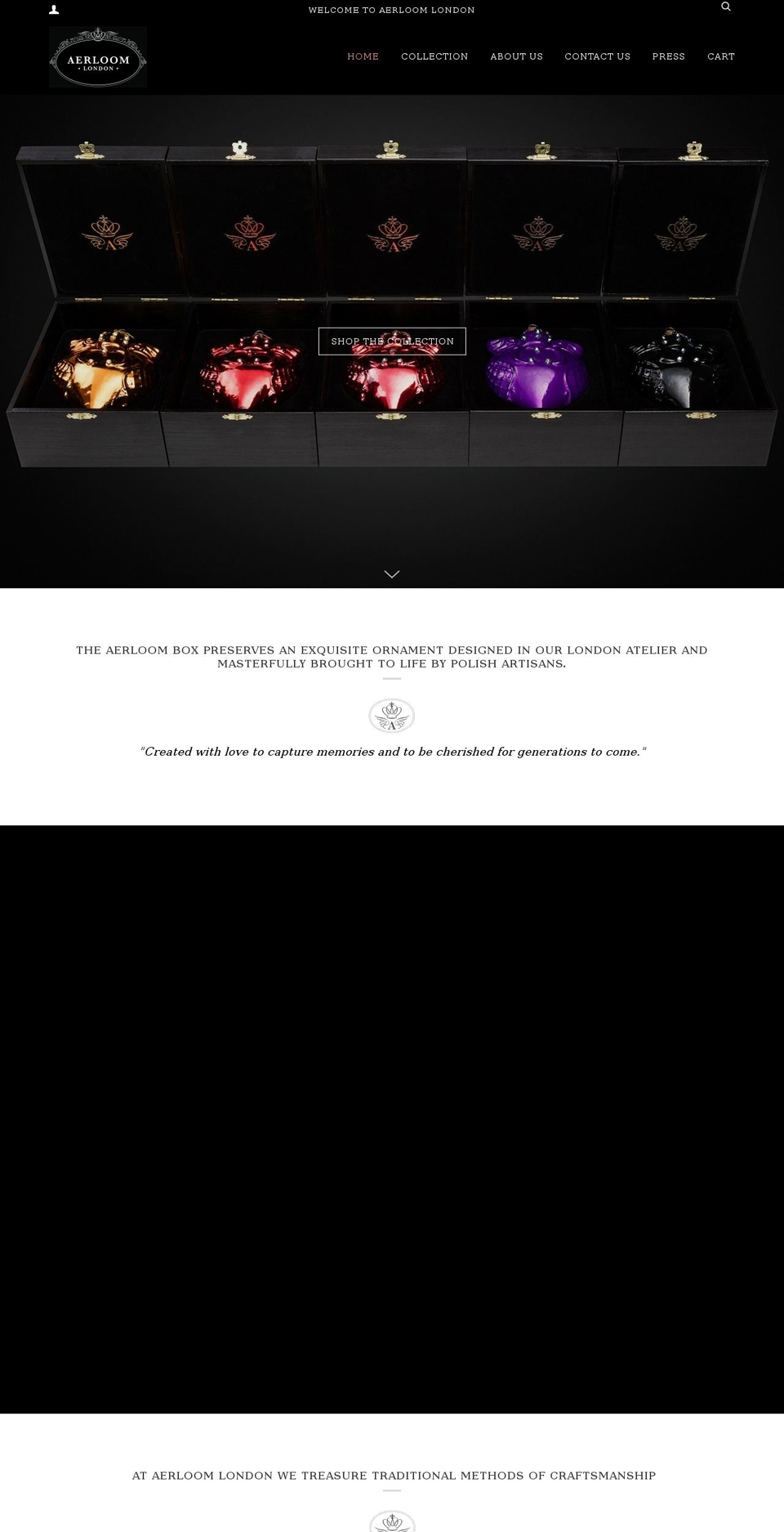 aerloom-london.com — Shopify storefront screenshot