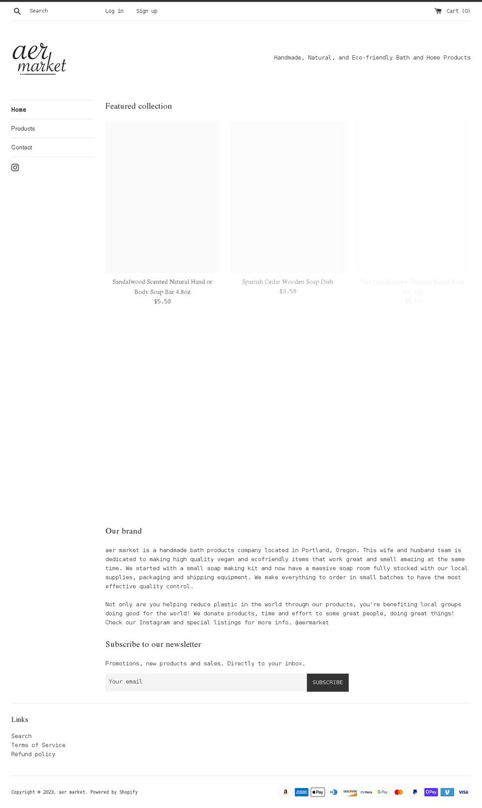 aermarket.com shopify website screenshot