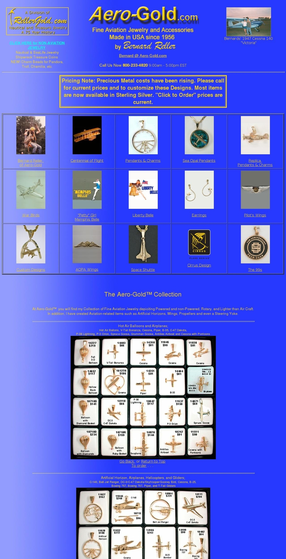 aero-gold.com shopify website screenshot