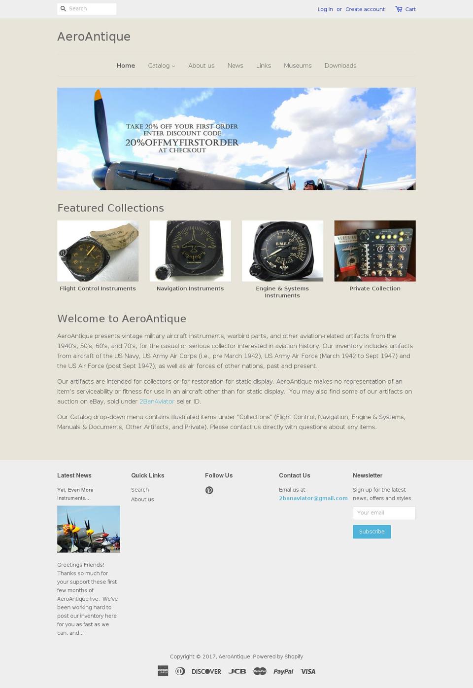 aeroantique.com shopify website screenshot
