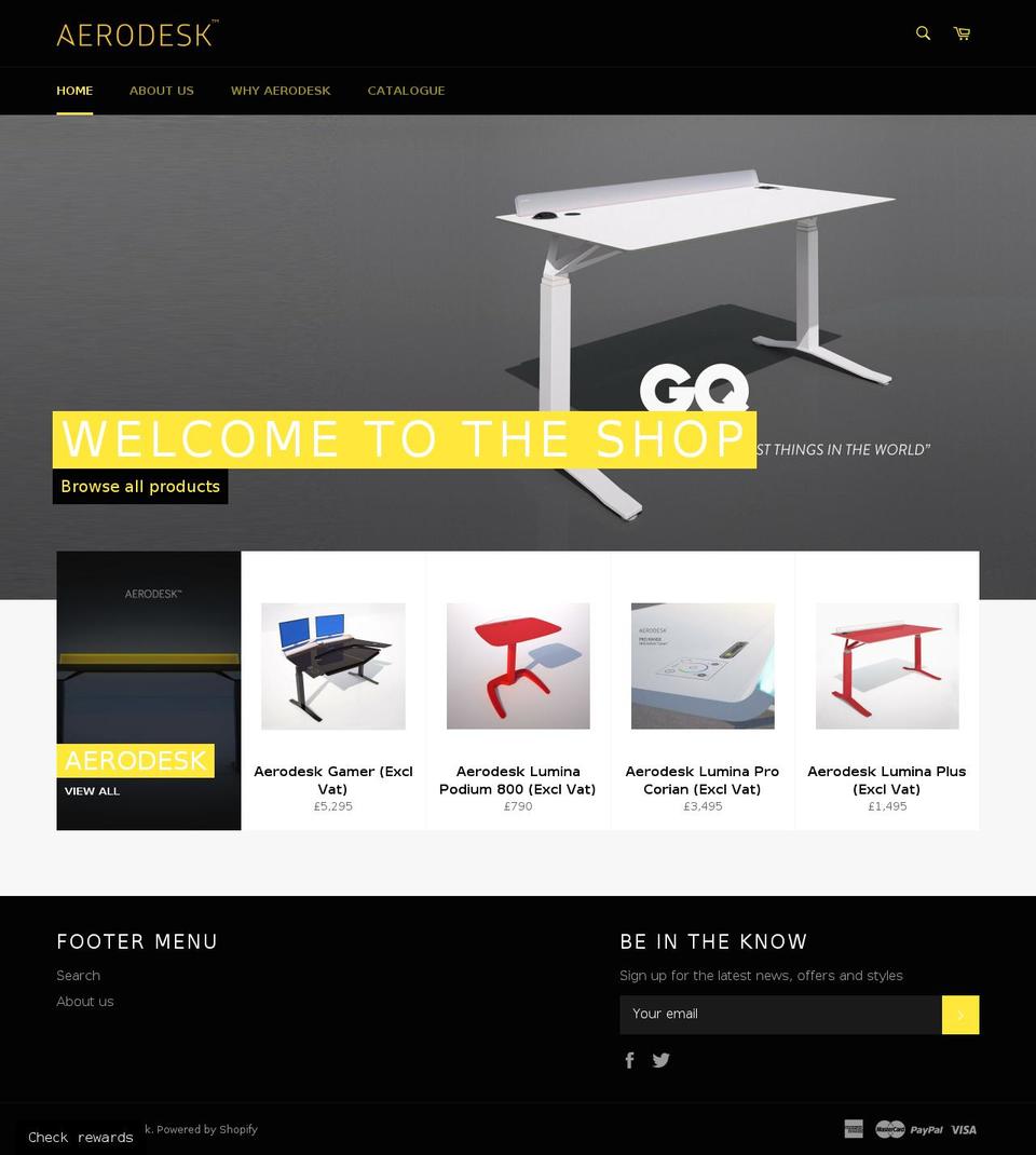 aerodeskshop.com — Shopify storefront screenshot