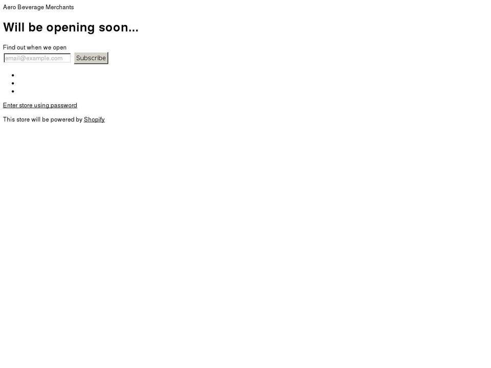 aerodrinks.com — Shopify storefront screenshot
