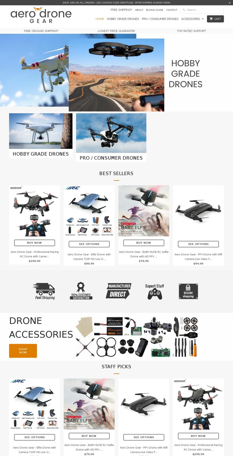 aerodronegear.com — Shopify storefront screenshot