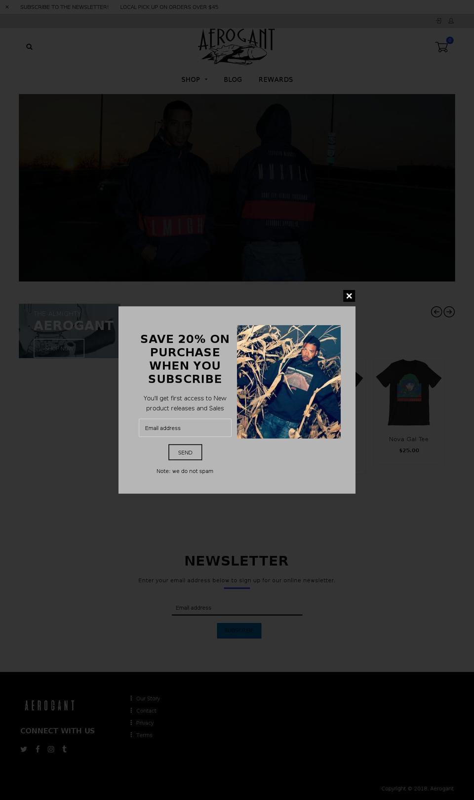 aerogantapparelco.com — Shopify storefront screenshot