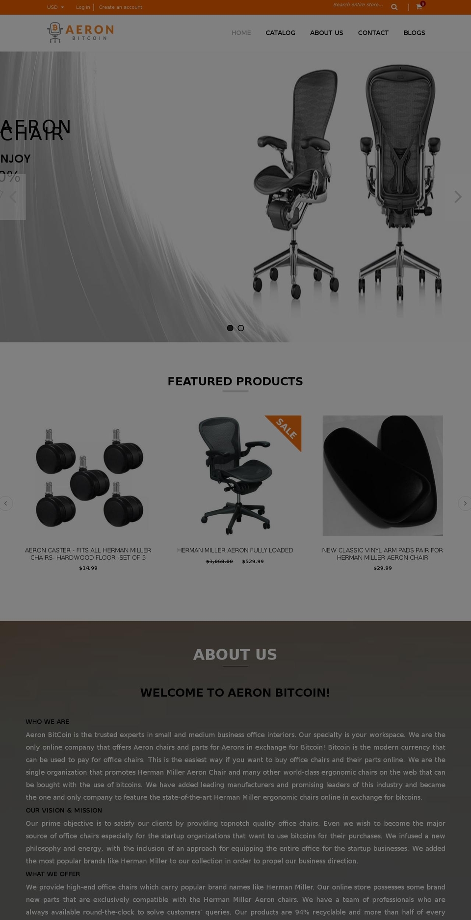 wood-r8 Shopify theme site example aeronbitcoin.com