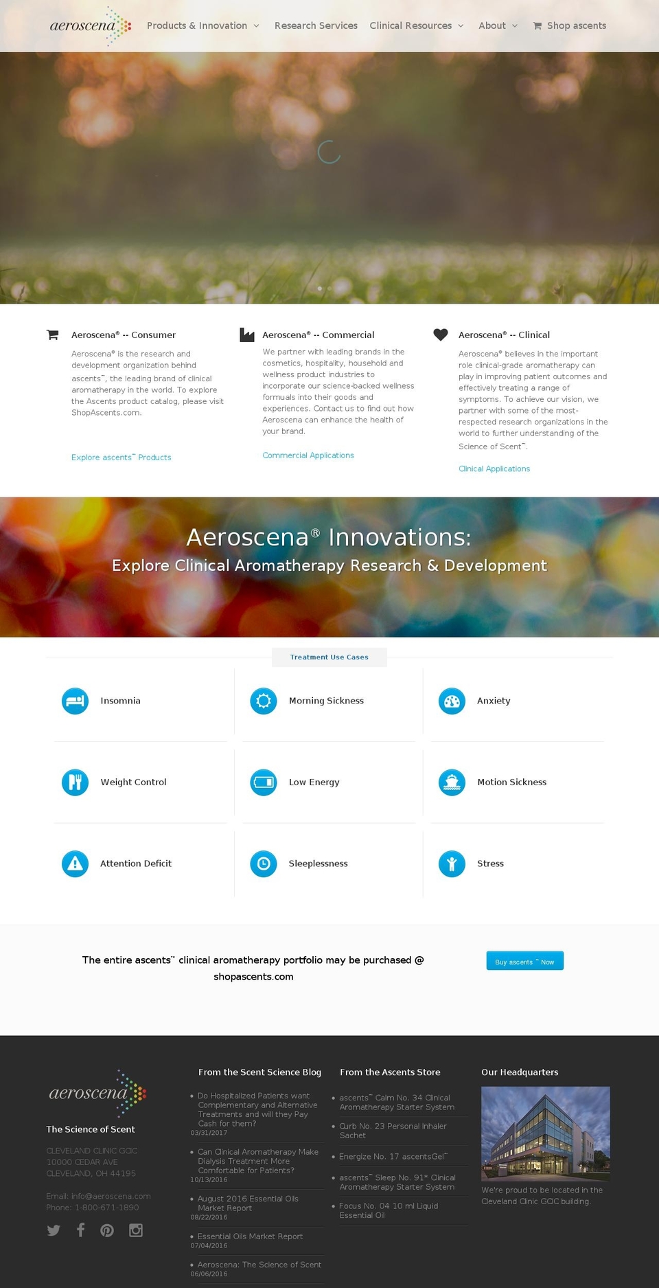 aeroscena.com shopify website screenshot