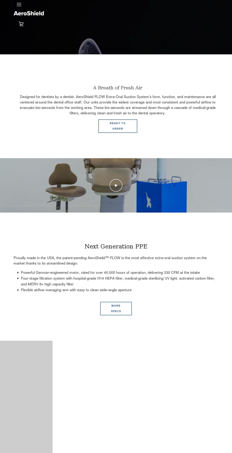 aeroshieldhealth.com shopify website screenshot