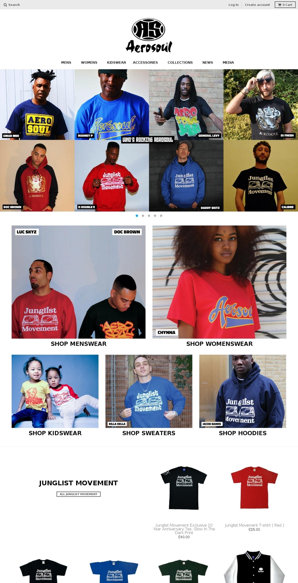 aerosoul.com shopify website screenshot