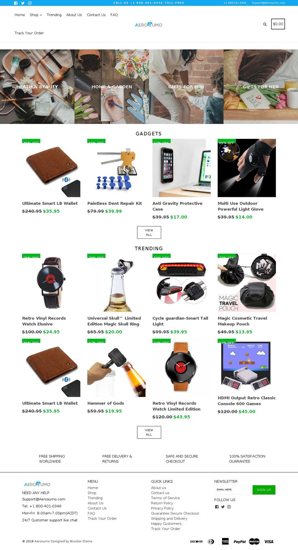 aerosumo.com — Shopify storefront screenshot