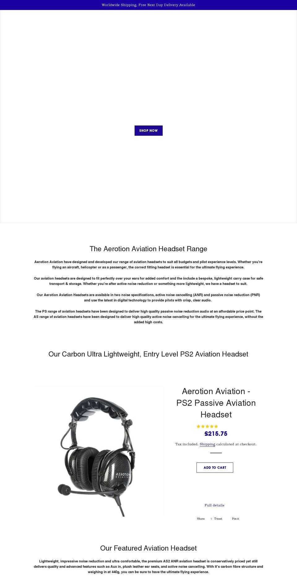 aerotion.com shopify website screenshot