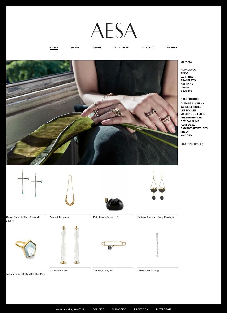 boundless Shopify theme site example aesajewelry.com