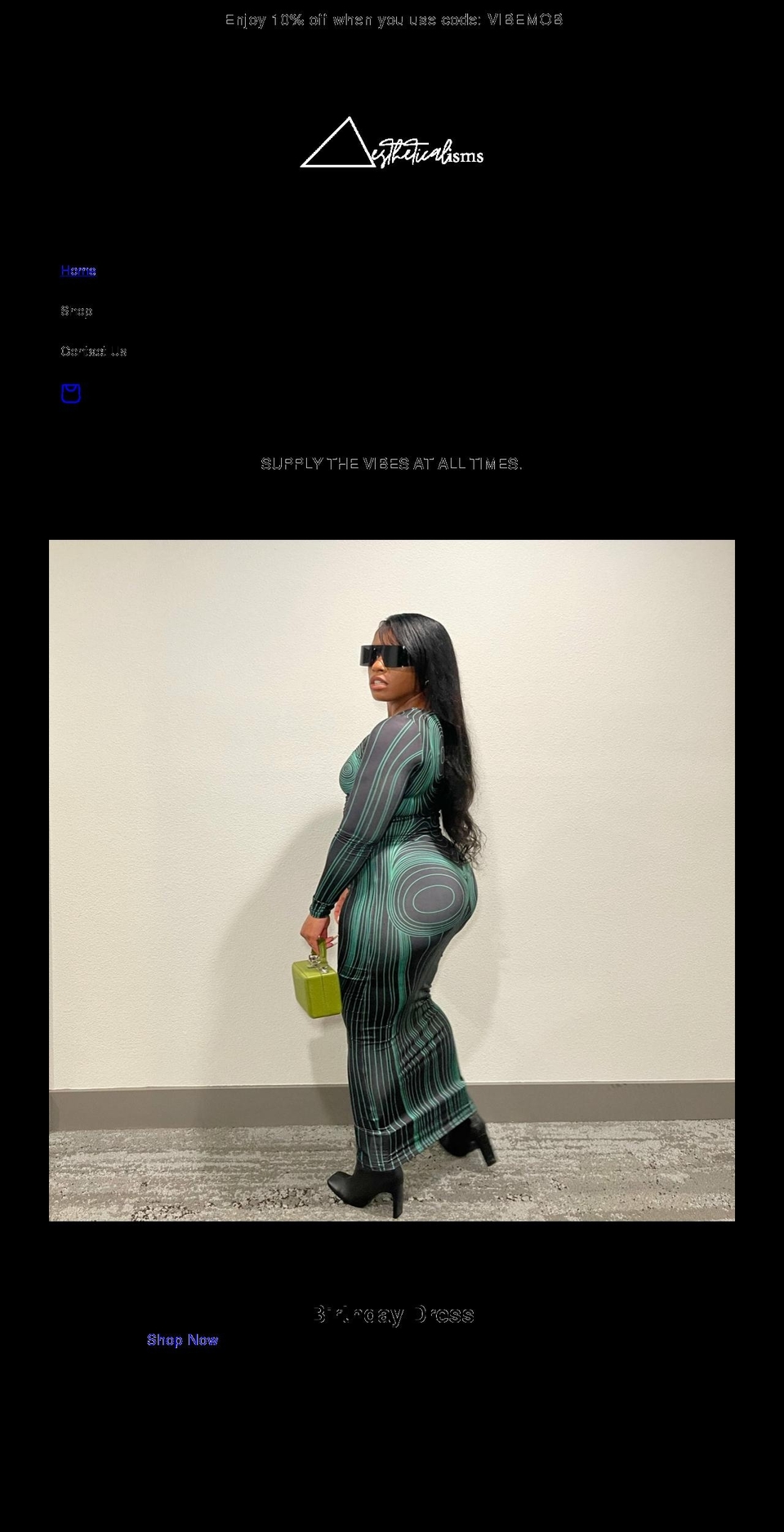 aestheticalisms.com shopify website screenshot