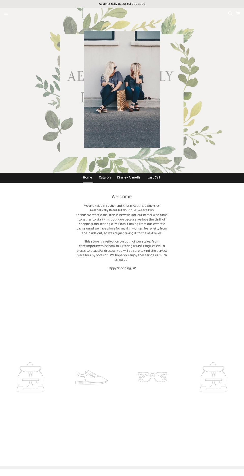 aestheticallybeautifulboutique.com — Shopify storefront screenshot