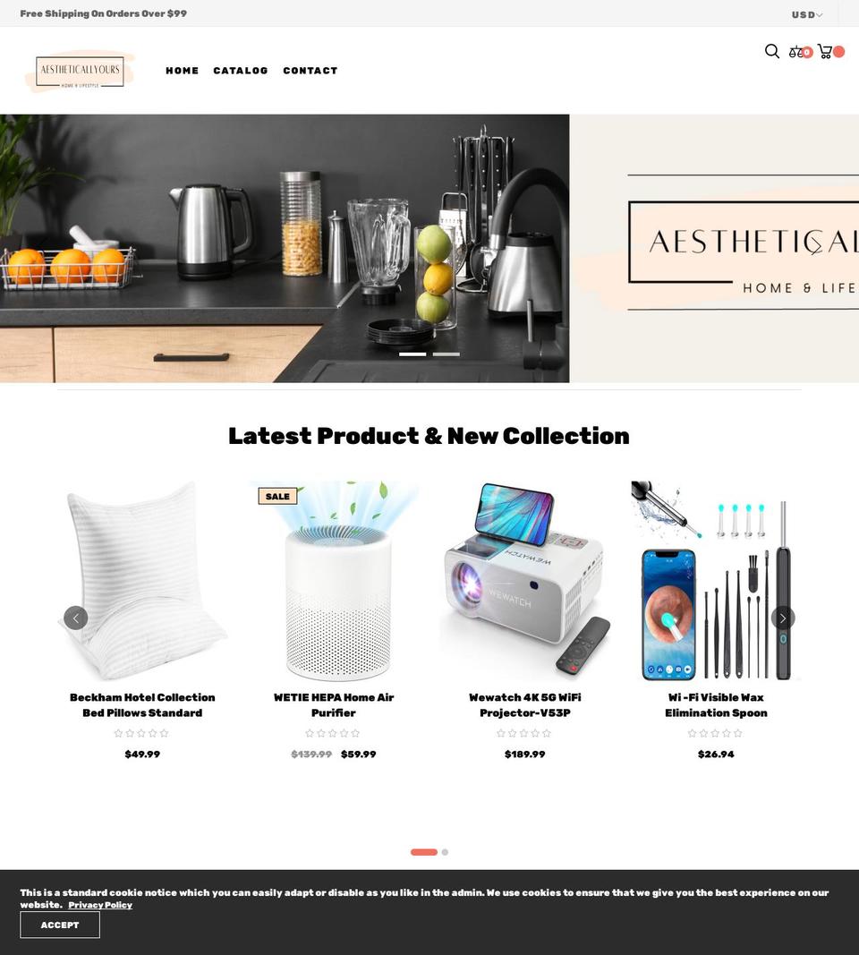 aestheticallyours.com shopify website screenshot