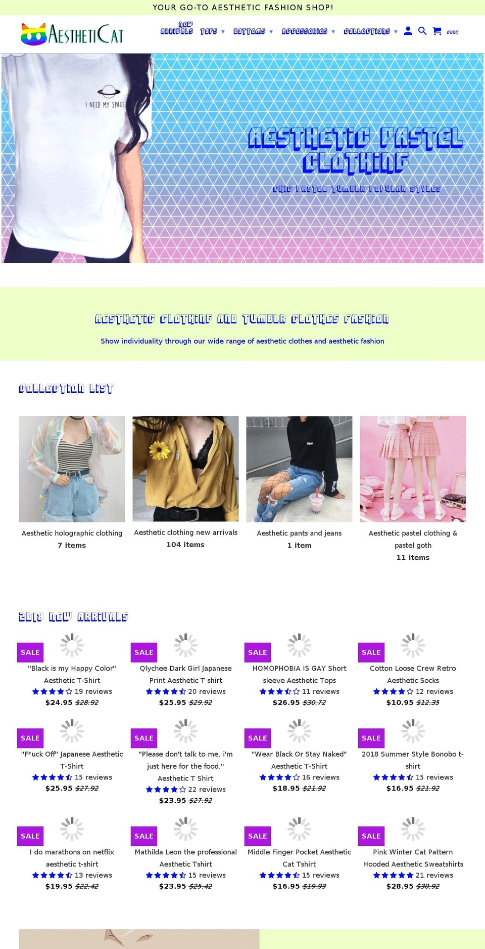 aestheticat.com — Shopify storefront screenshot