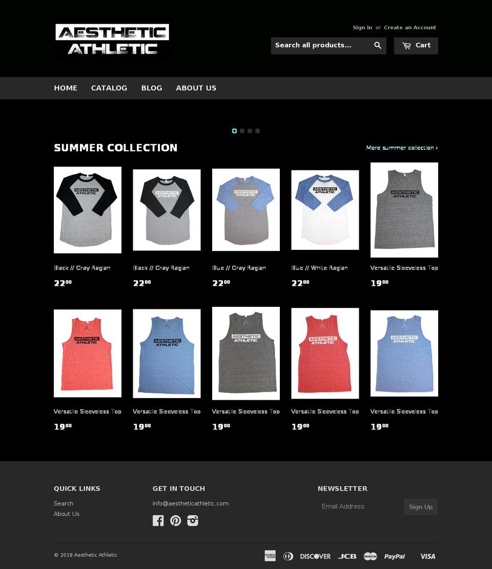 aestheticathletic.com — Shopify storefront screenshot