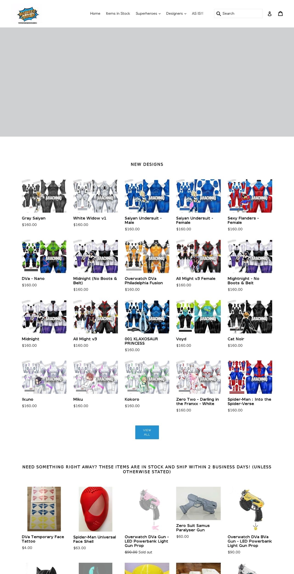 aestheticcosplay.com — Shopify storefront screenshot