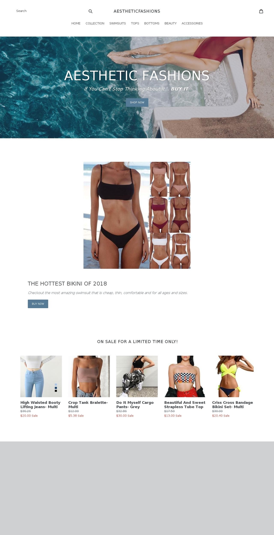 aestheticfashions.com — Shopify storefront screenshot