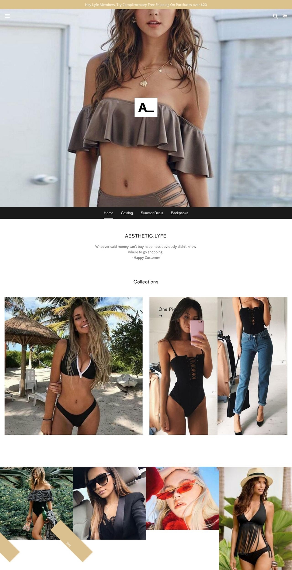 aestheticlyfe.com — Shopify storefront screenshot