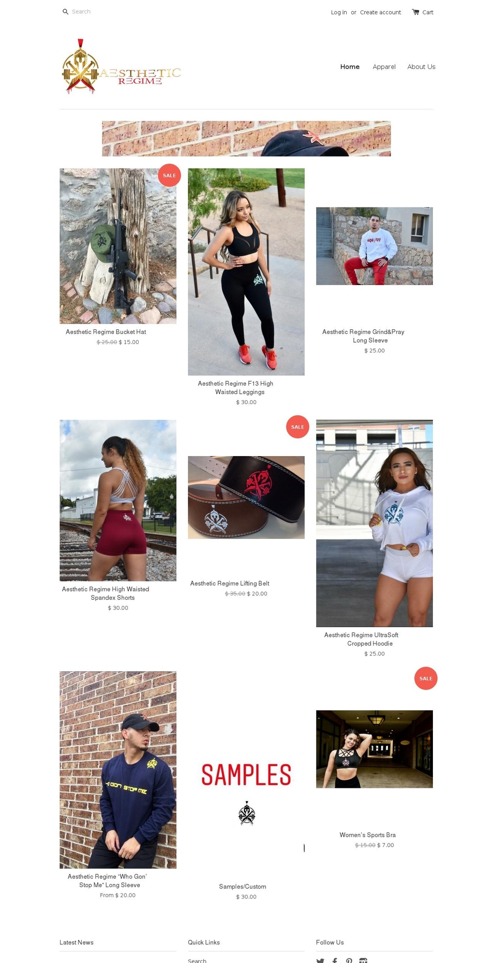 aestheticregime.com shopify website screenshot
