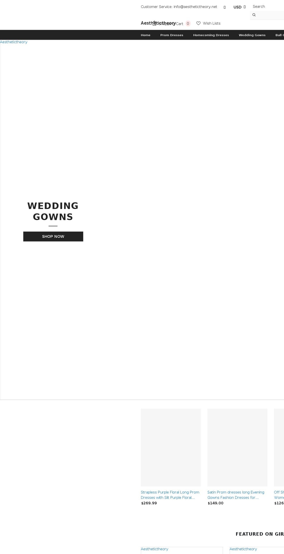 aesthetictheory.net shopify website screenshot