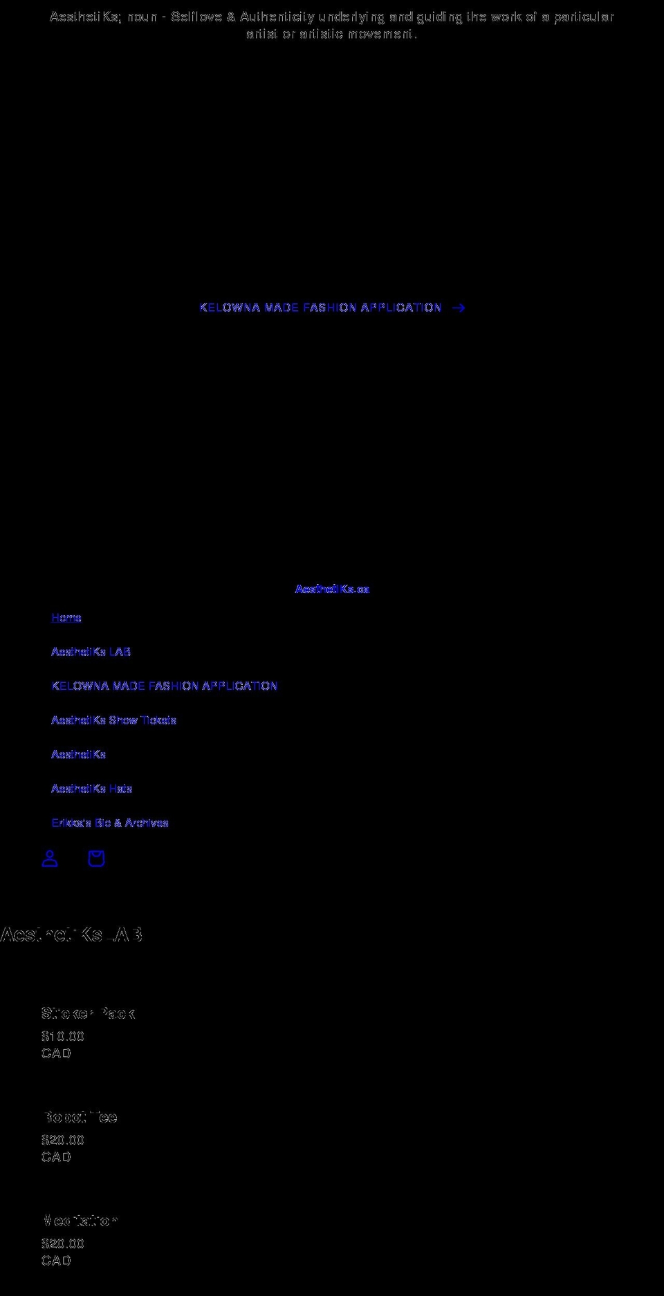 aesthetiks.ca shopify website screenshot