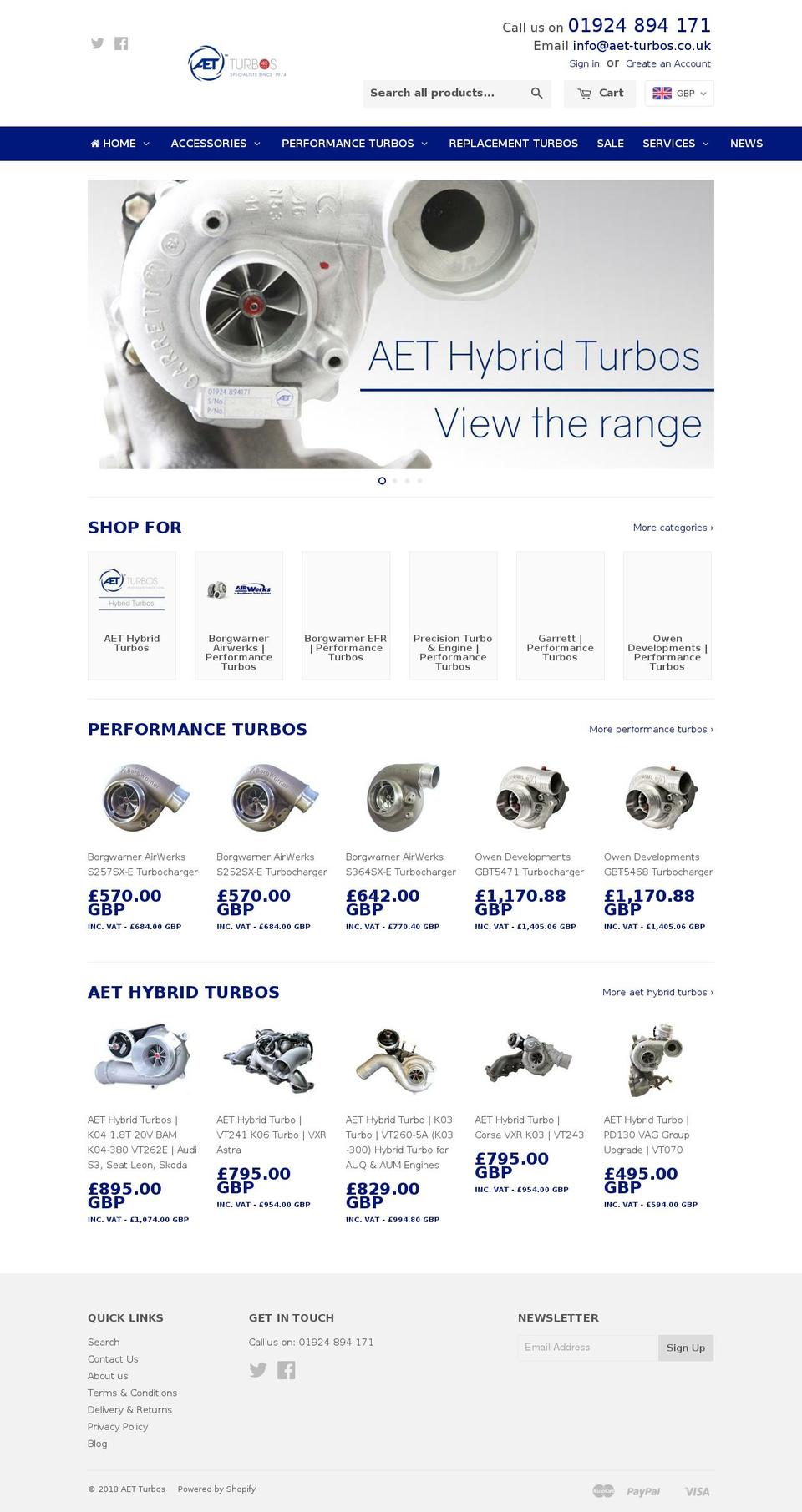 aet-turbos-shop.com shopify website screenshot