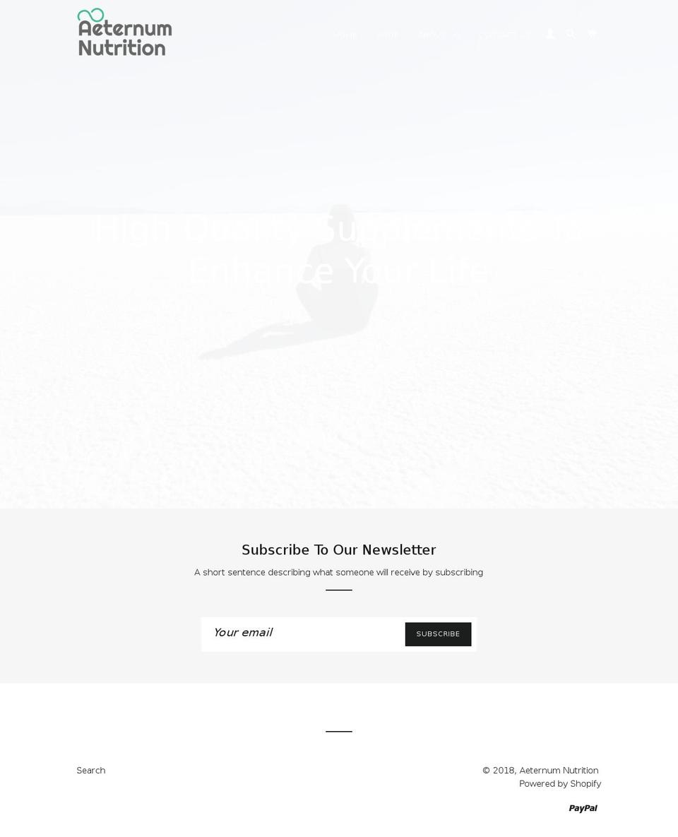 aeternumnutrition.com shopify website screenshot