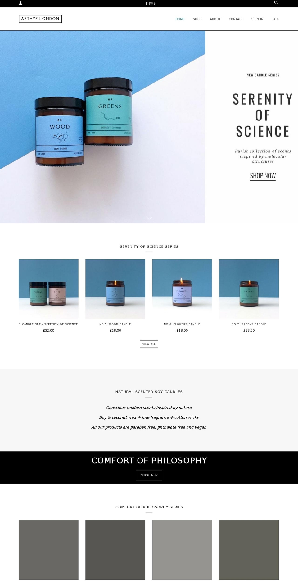 aethyrlondon.com — Shopify storefront screenshot